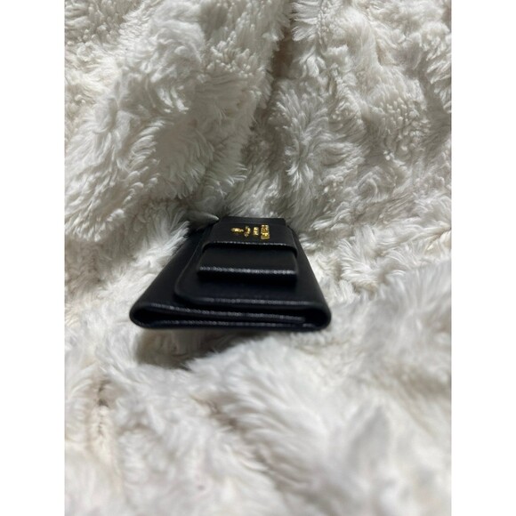 PRADA Leather Logo Wallet Small black Saffiano Compact Key Case Hooks Holder Bow - Picture 9 of 10